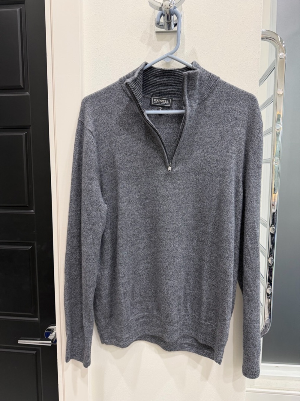 Express Men’s Charcoal Gray Half-Zip Sweater